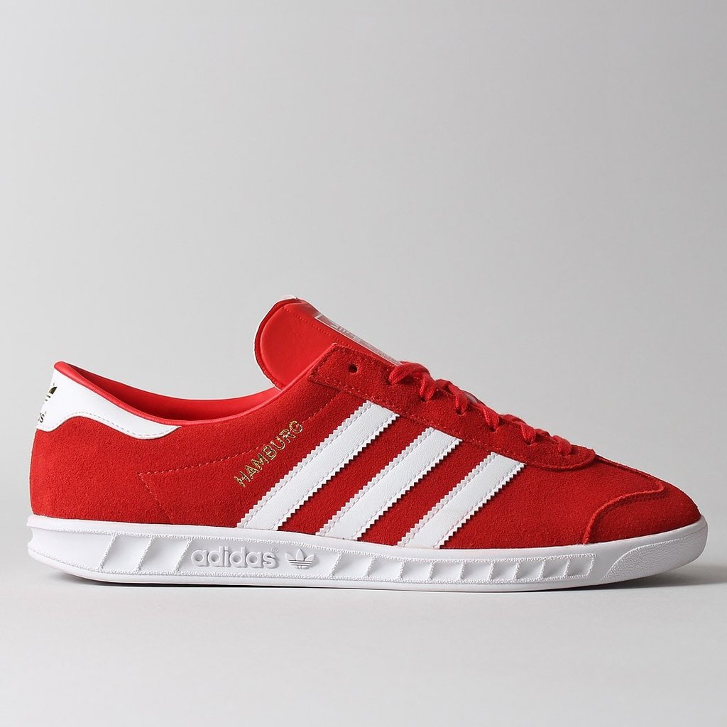 Adidas Retro adidas-hamburg-originals-red-white-suede-retro-shoes- BOHUUYP