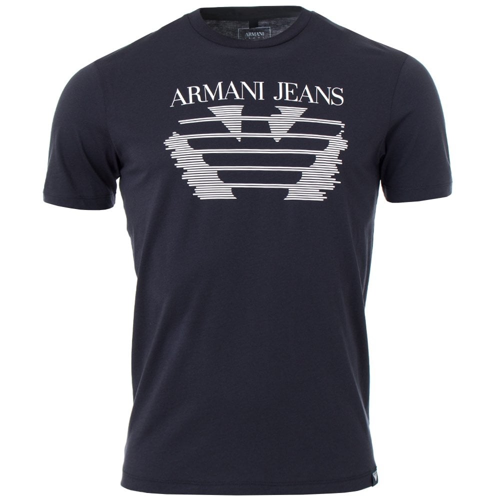 Armani T shirts eagle print t-shirt in navy | armani jeans MTHACUD