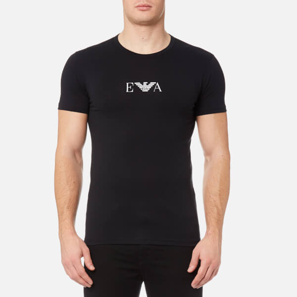 Armani T shirts emporio armani menu0027s 2 pack cotton stretch crew neck t-shirt - nero: image YYQNMJC