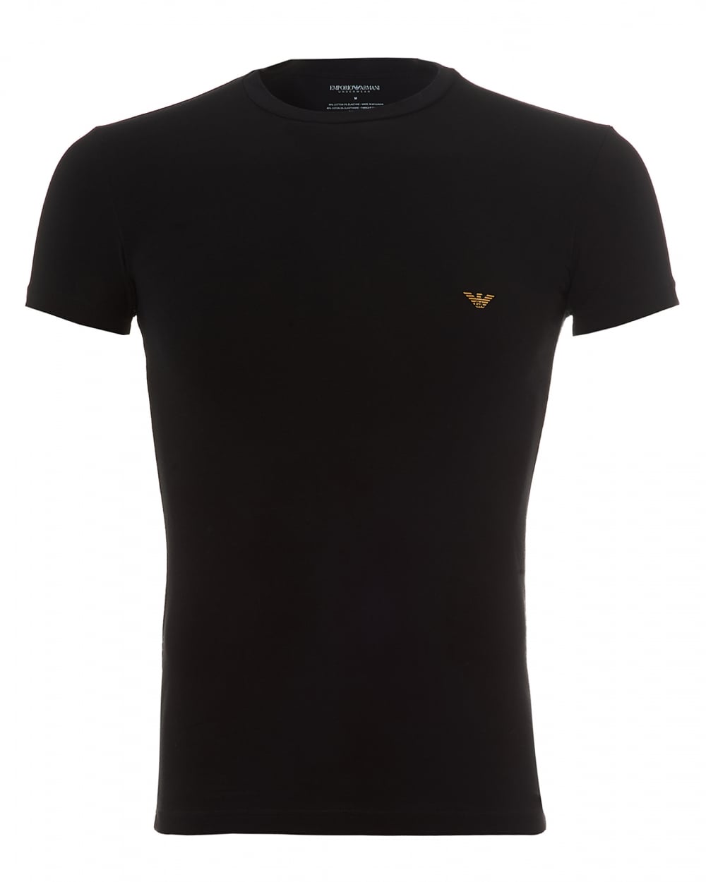 Armani T shirts mens metal eagle t-shirt, large back logo black tee TLRHUDL