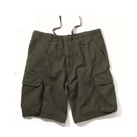 Army Shorts vintage cargo fatigue shorts - flat front view ZQLEFCU
