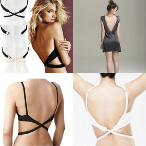 backless dress bra image is loading women-bra-accessories-low-back-cross-extension-bra- CJKFGJP