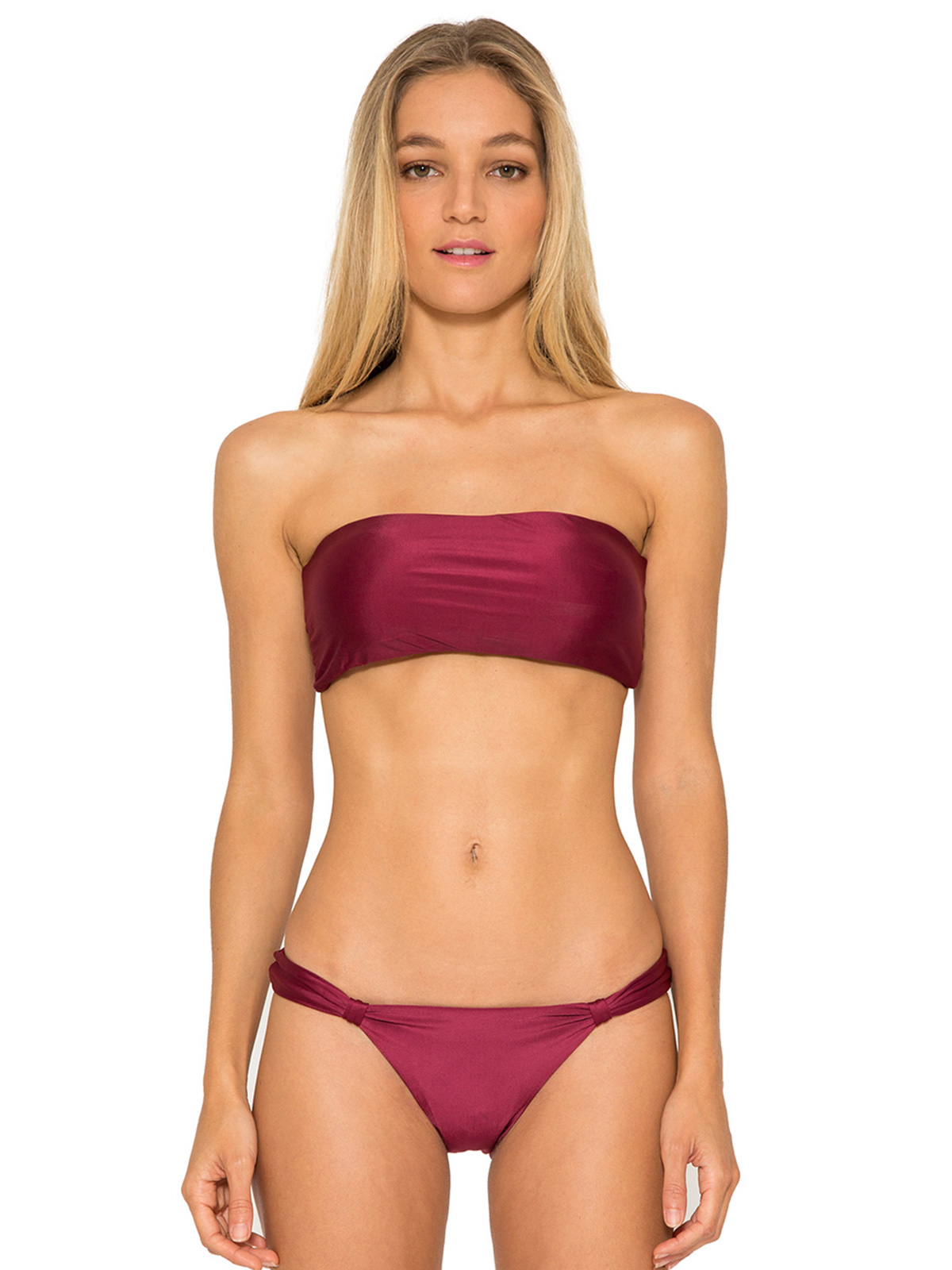 Bandeau Bikinis burgundy macrame back bandeau bikini - macrame bandeau adjustable burgundy YRPOGGX