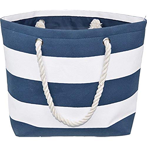 beach bags large water resistant canvas striped beach bag - inside lining, zippered  inner pocket u0026 RAFBMDG