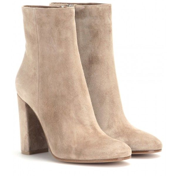 beige boots gianvito rossi suede ankle boots ($850) ❤ liked on polyvore featuring  shoes, boots ZUEFKKC