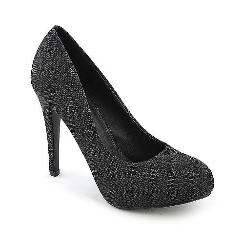 black glitter heels top moda special-92 womens dress evening glitter high heel platform pump CLMDDZF