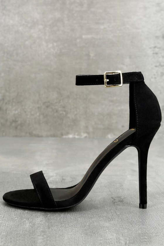 black high heel shoes elsi black single strap heels GTRCHPY