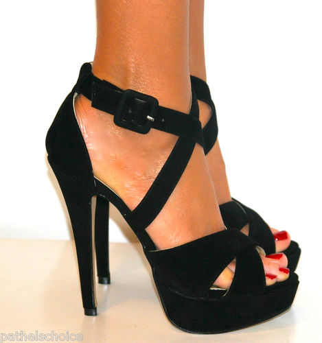 black high heel shoes ladies black strappy stiletto peep toe high heels shoe WDOTVKS