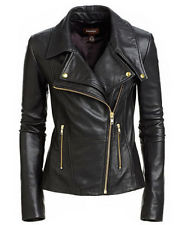 black jackets for women item 5 new womenu0027s black slim fit biker style moto real leather jacket -new womenu0027s DVVLVGF