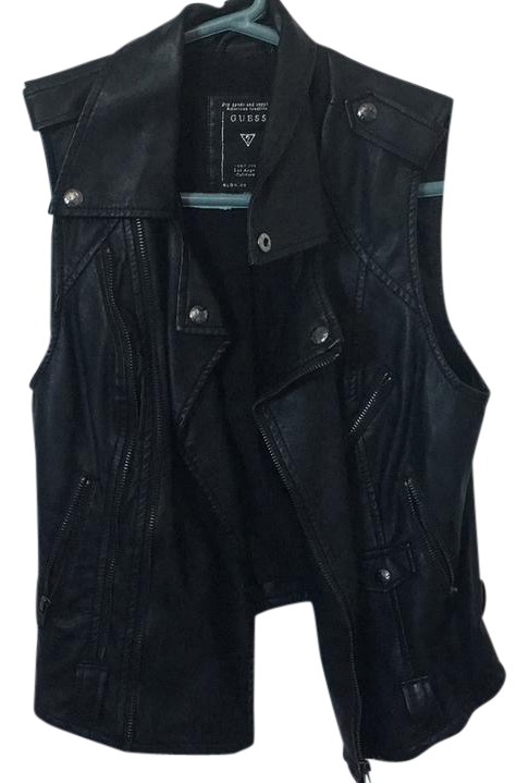 black leather vest guess vest; guess vest NANBXSC