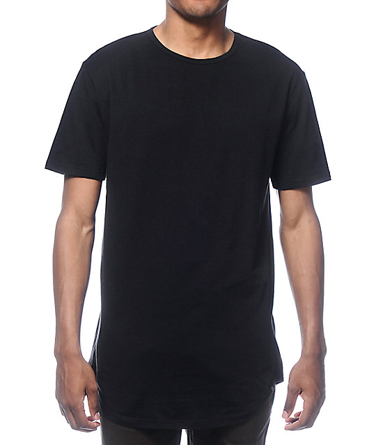 Black Shirts zine tall scoop black long t-shirt ... NBJXVZP