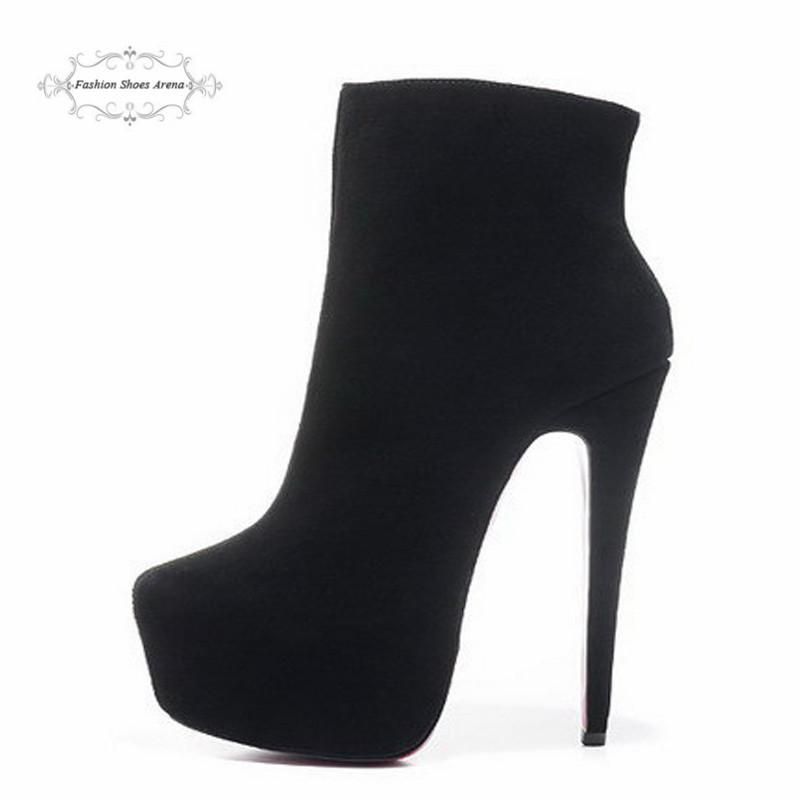 black suede heels size 35 41 womenu0027s 16cm high heels black suede with zip luxury brand red ARSWZLL