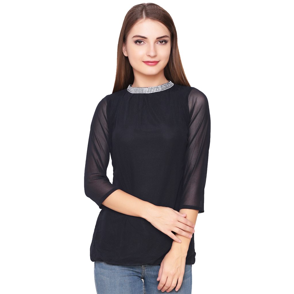 ladies black tops uk