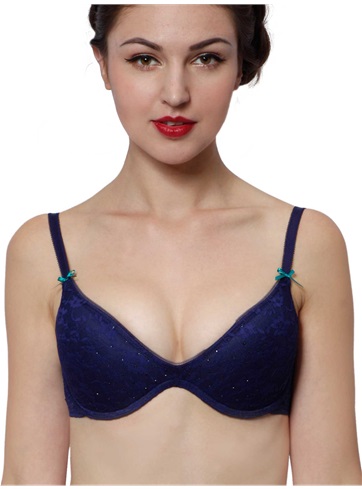 Blue Bra allure lace scoop bra | rhinestone dark blue bra | sexy bra | ppz.com BBPYJIO