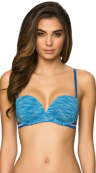 Blue Bra sugar and stripe blue bra, blue push-up bra, smooth blue bra DMTKWLG