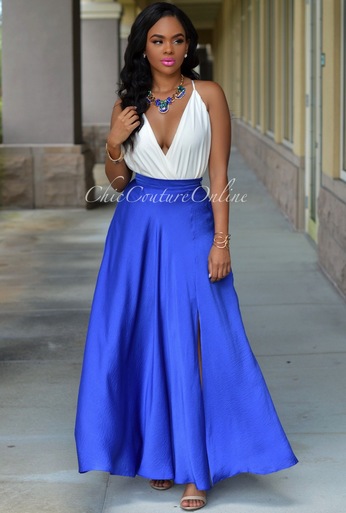 blue maxi skirt tiffany royal-blue slit luxe maxi skirt NNKYAWY