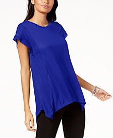 blue tops i.n.c. asymmetrical contrast-detail top, created for macyu0027s BXYILVR