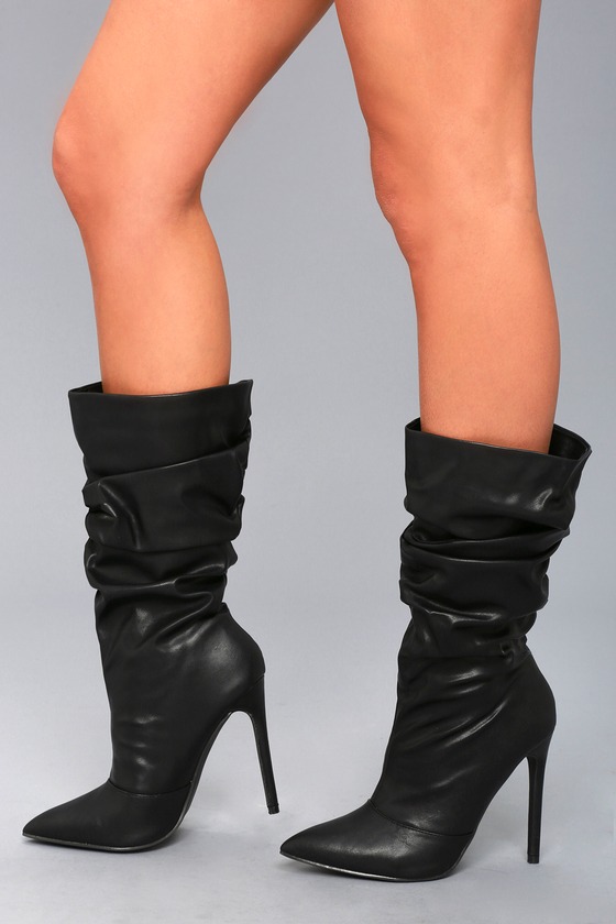 boots heels keaton black slouchy high heel boots NFNQOPZ