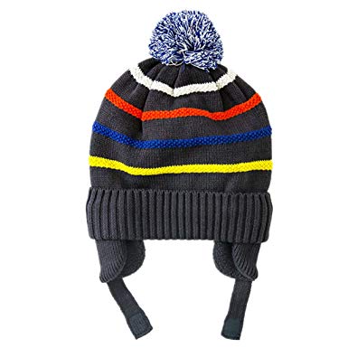 boys winter hats amazon.com: connectyle boys kids striped knit beanie hat with earflap warm  cuff winter cap: KSGZRCB