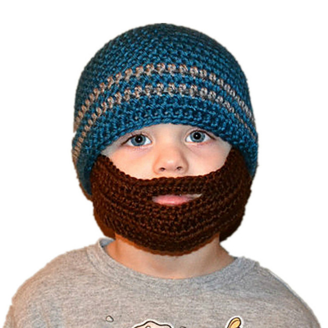 boys winter hats kids winter hats viking pirate hats with beard cosplay crochet beanie  knitting cap for GRSJIGM