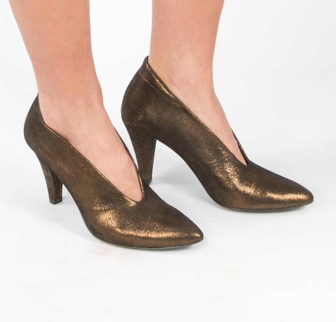 Bronze Heels ... stacey metallic bronze heel ZBSDCVG