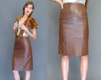 Brown Leather Skirt brown leather skirt | etsy BERBUQP