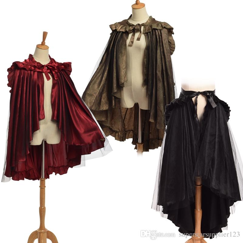 bustle skirts unique victorian bustle skirt women retro gothic flounce cape reenactment  punk costume cosplay 2 DFLZCYA