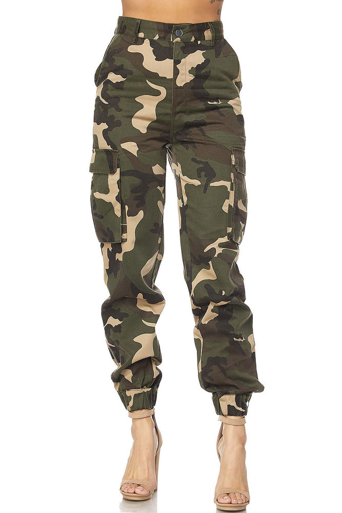 camo pants for women womens military look comfortable camouflage cargo jogger pants 21524 | ebay VLYZGTZ