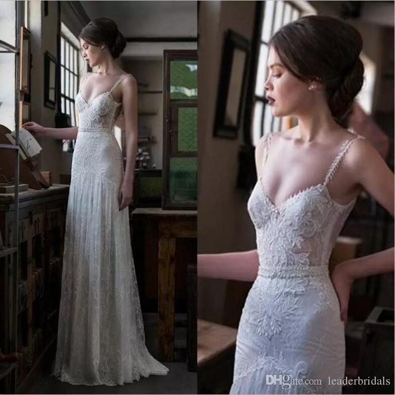 Civil Wedding Dresses gali karten garden civil wedding dresses 2018 couture spaghetti lace beaded  elegant full length SGOLHQJ