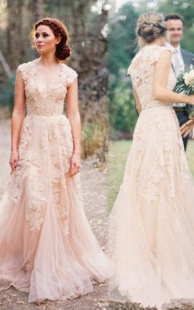 color wedding dresses high quality v-neck sleeveless floor-length wedding dress with lace ... ZZKCRCX