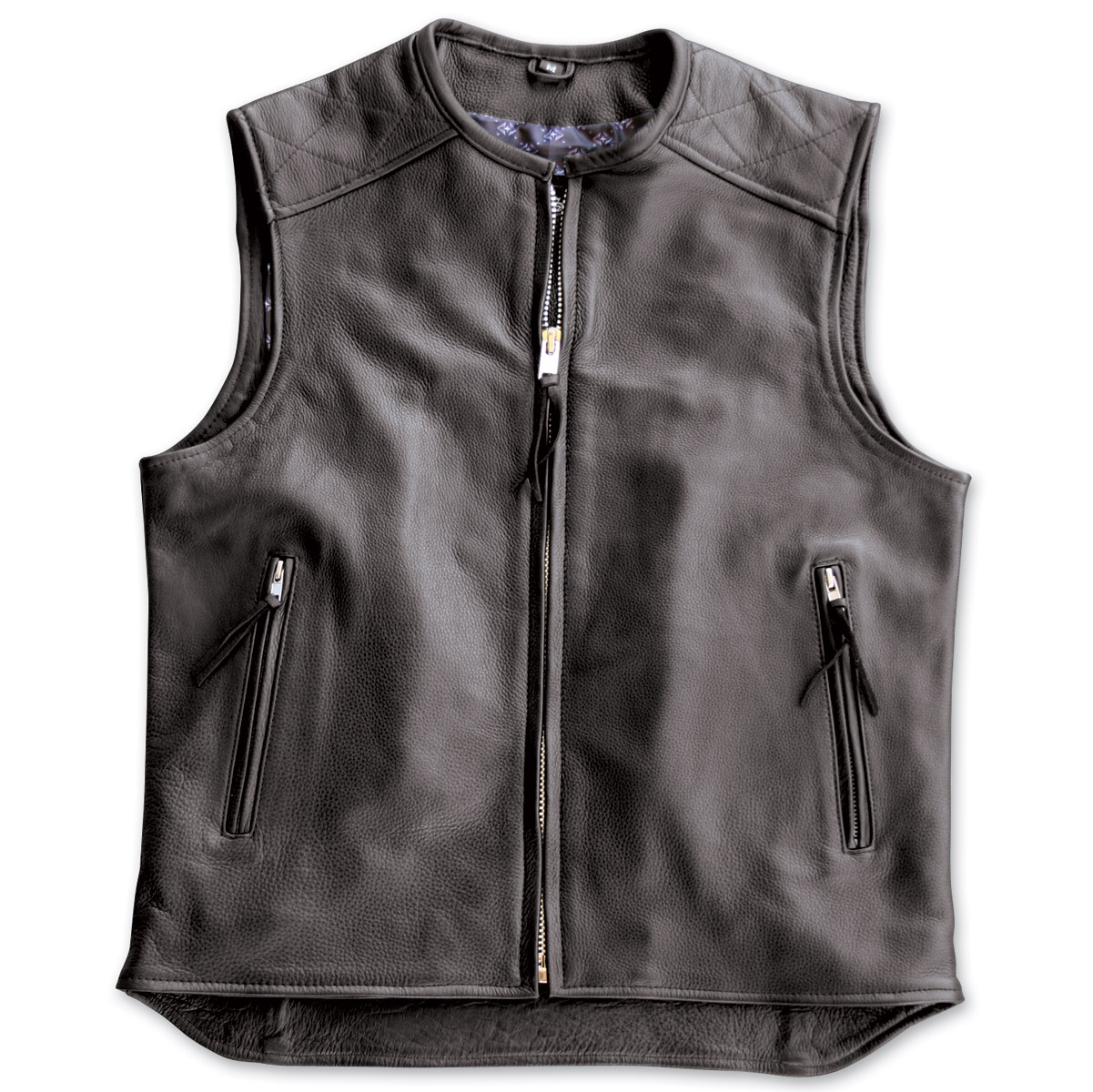 crank u0026 stroker supply hardball motorcycle black leather vest ... KFYTSPB