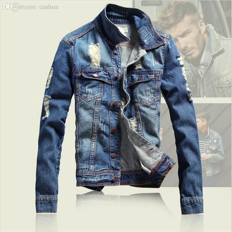 denim jackets for men fall ripped denim jacket 2016 menu0027s winter jean jacket men vintage denim  jackets for PFRRUVI