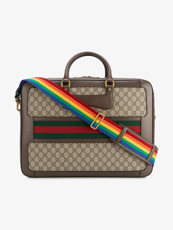 designer laptop bags gucci leather rainbow strap gg briefcase ... ZMSWEUV