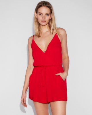 Express dresses express view · solid surplice romper XNRFRBR