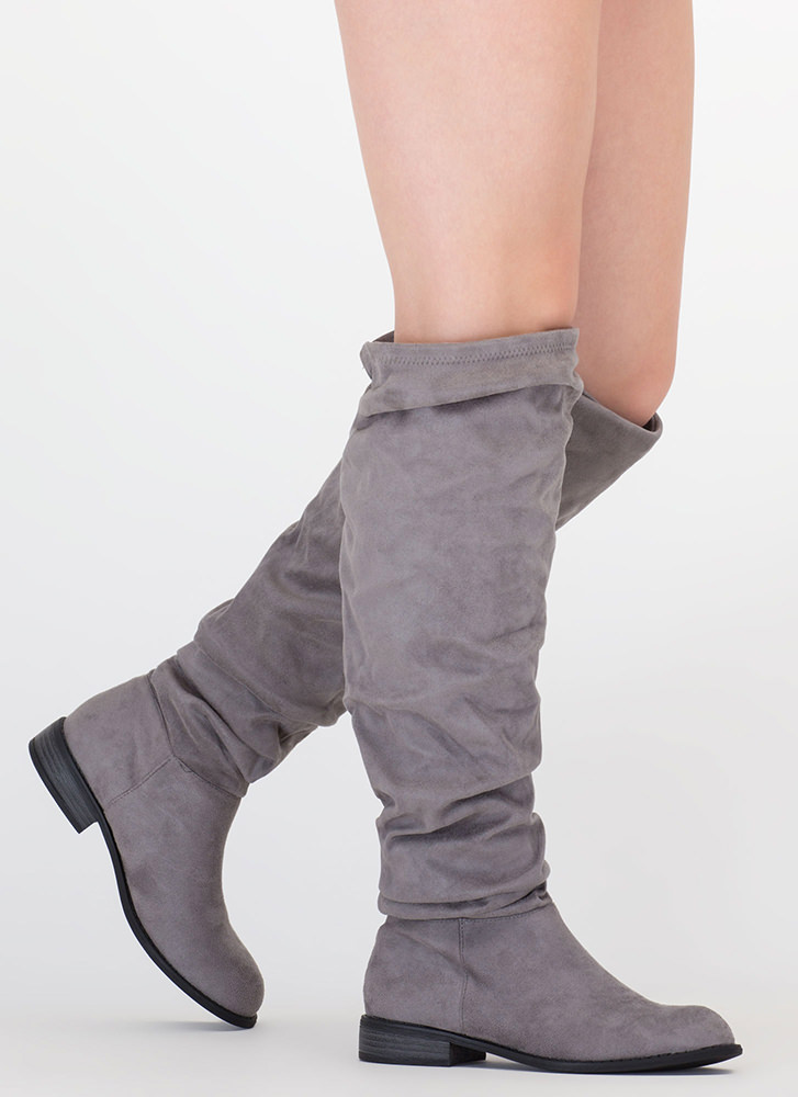 Getting fashionable with The grey suede boots
