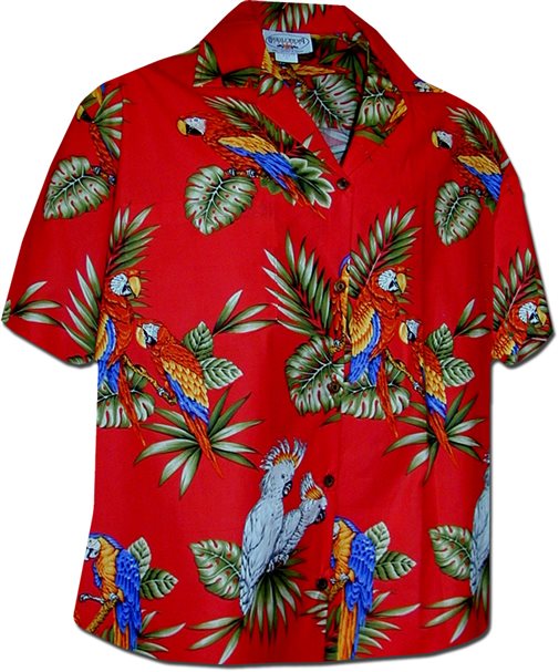 Hawaiian Shirt parrot red cotton womenu0027s hawaiian shirt GHSBAXK