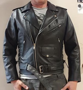Leather Jackets black leather biker jacket with side lacing u0026 zip out liner AXVBRDL