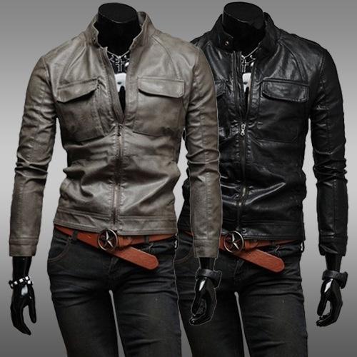 Leather Jackets fashion leather jackets men double pocket europe and america style mens leather  jacket chaqueta QILFKDC