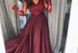 long sleeved prom dresses burgundy lace long prom dress, long sleeve prom dress RFYDOLW