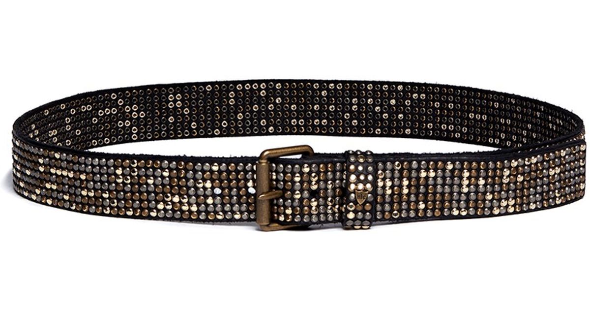 lyst - htc hollywood trading company allover studded belt in metallic for  men CZWEZDO