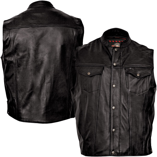 menu0027s jinx black leather vest ... GLRHTEM
