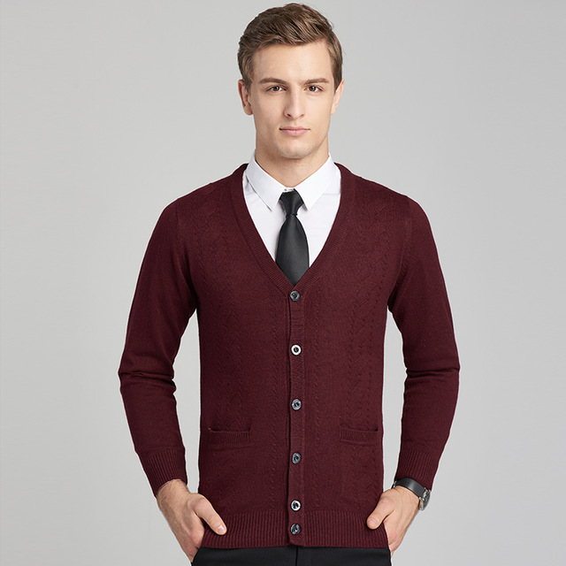 Mens cardigan new arrival wool sweater v-neck cardigan single-breasted mens knitted full  sleeve men IRSHJZD