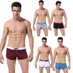 mens short shorts image is loading mens-short-shorts-split-leg-high-cut-gym- JXMAERN