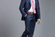 mens suits menu0027s blue big overcheck slim fit suit - super 120s wool QZLTPGF