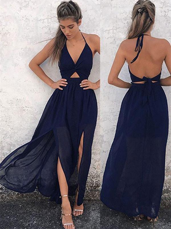 Navy Blue Dress navy blue backless prom dress, dark blue backless formal dress MAVZZQF