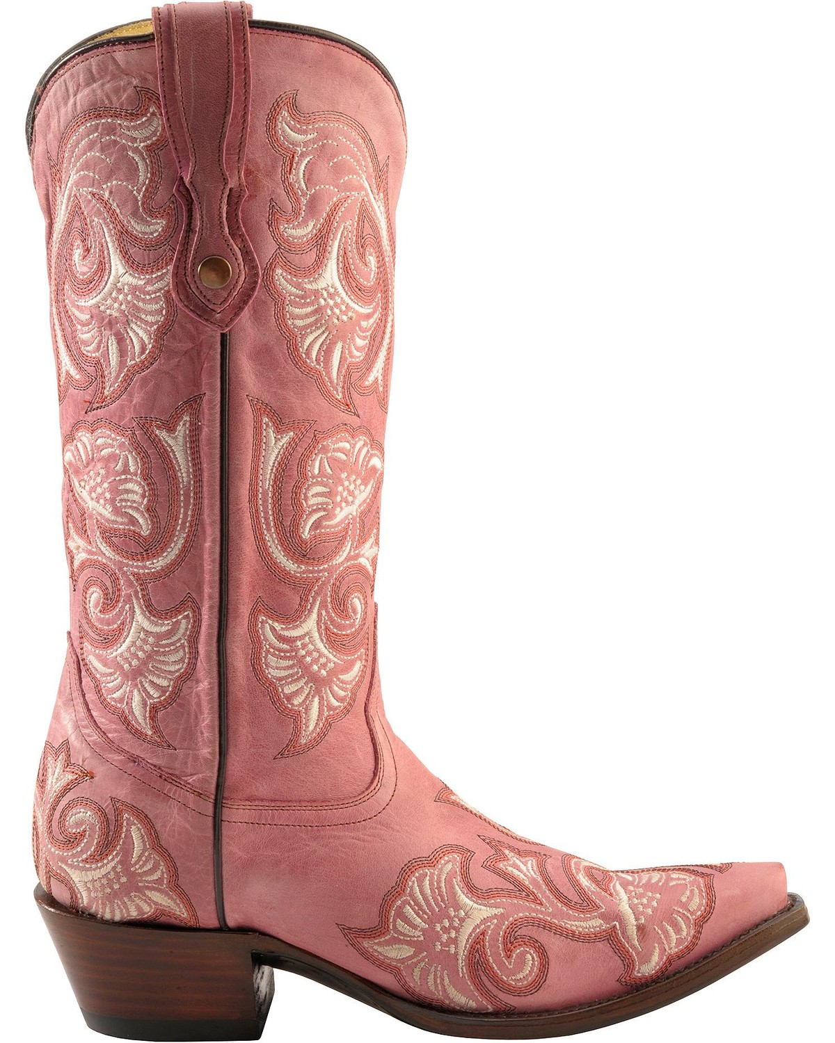 Pink Cowboy Boots corral floral embroidered pink cowgirl boots - snip toe, pink, hi-res NVSHEMR