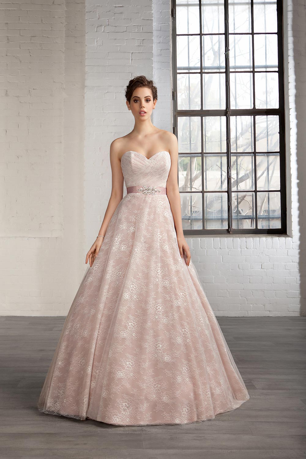 Pink Wedding Dresses pink lace wedding dress from cosmobella AZOLGJR