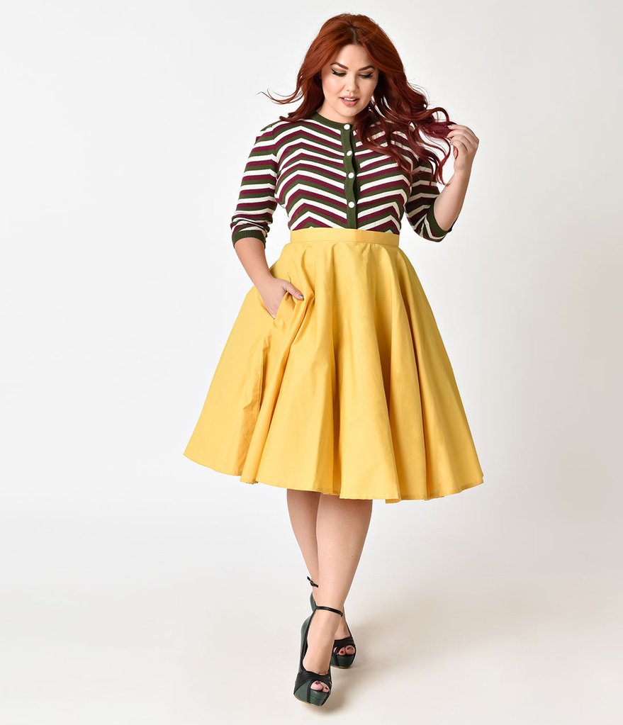 plus size skirts 1950s style plus size mustard yellow cotton circle skirt ... CNMXFLX