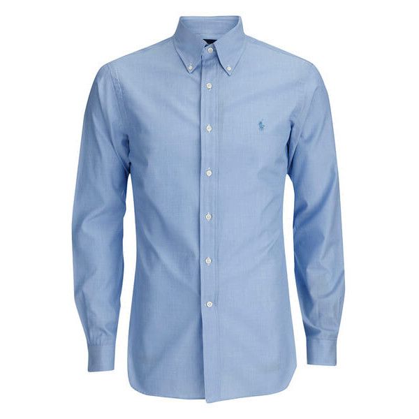 Polo Dress Shirts polo ralph lauren menu0027s tonal logo dress shirt - blue (3.660 rub) ❤ liked WAHLISM
