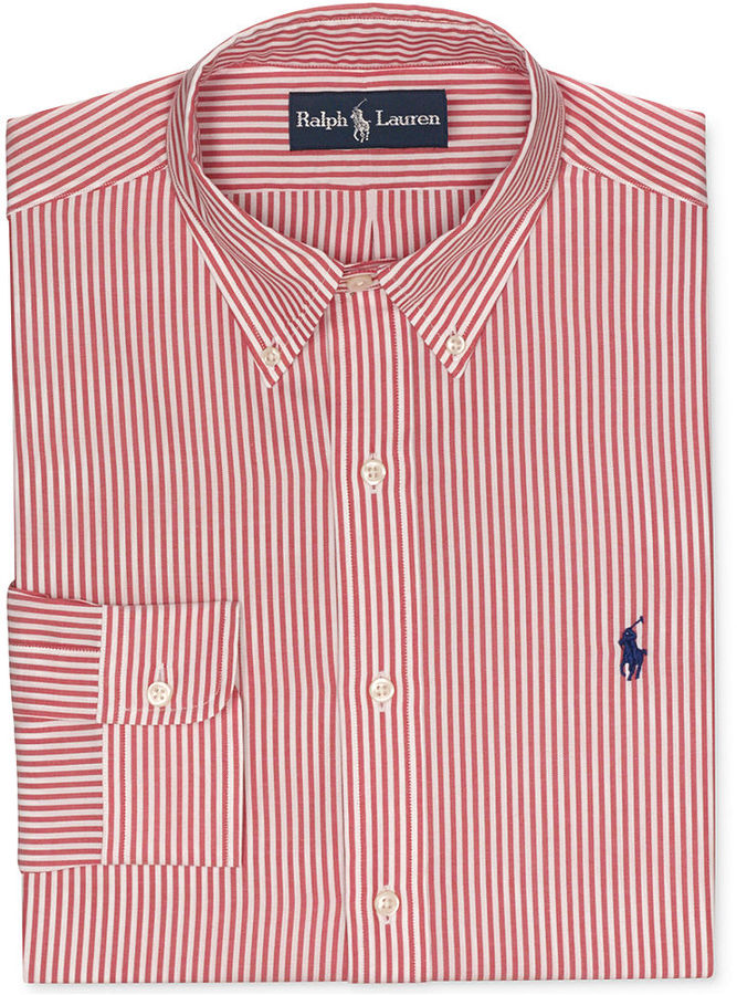 Polo Dress Shirts ... shirts polo ralph lauren red and white stripe dress shirt FICRJCQ